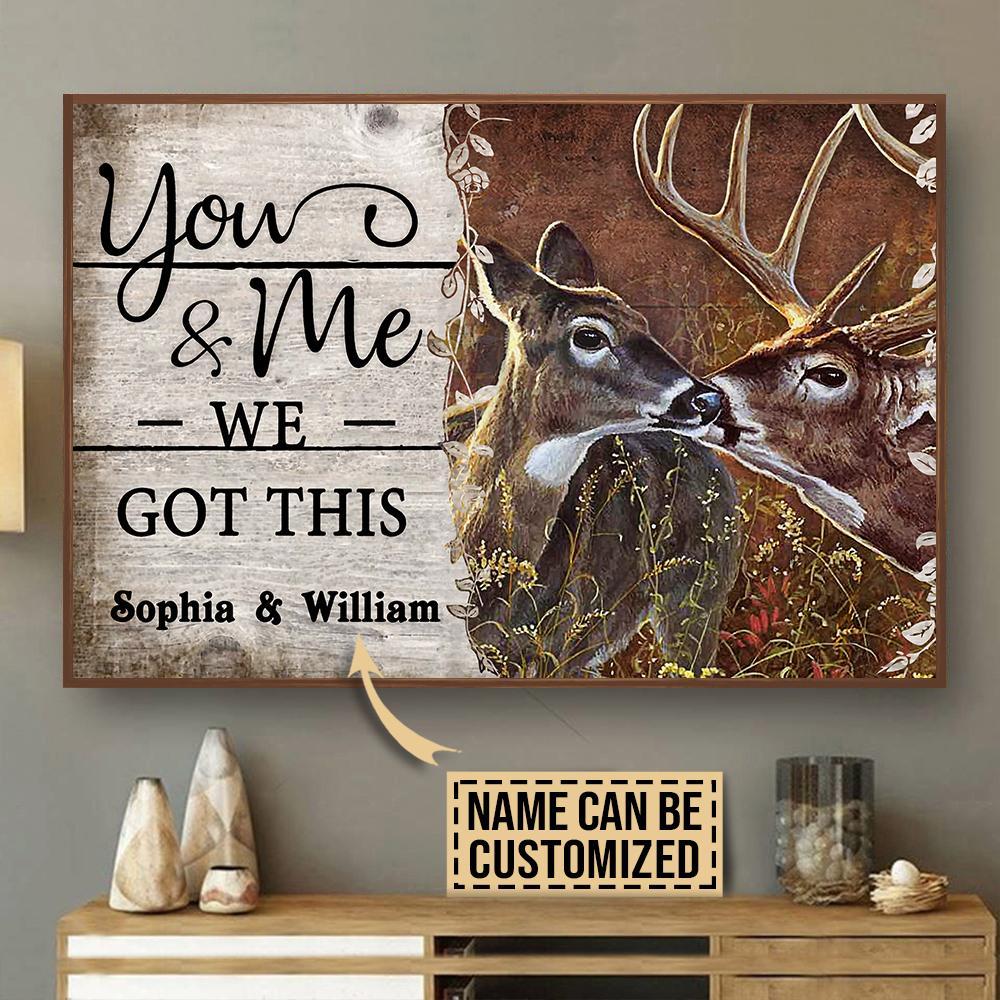 Aeticon Gifts Personalized Deer You And Me Canvas Mom Dad Gift Home Decor