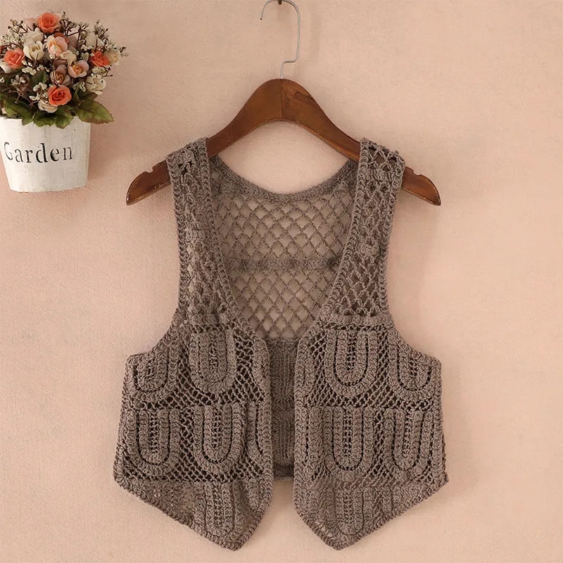 Crochet Cardigan Summer Boho Lace Crochet Jacket Women Hollow Out Cardigan Coat Outerwear Ladies Vintage Black White Jackets alx