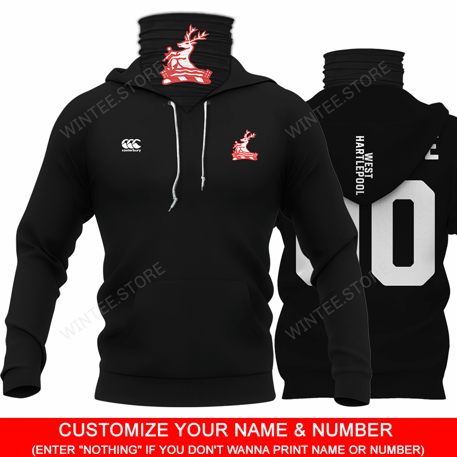 23WestHartlepool001 |HoodieMask| CUSTOMIZE YOUR NAME & NUMBER | HOT SALE 3D PRINTED