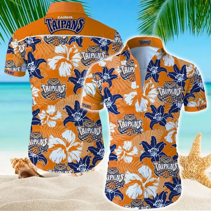 Cairns Taipans Hawaii Shirt Tropical Flower Short Sleeve Slim Fit Body Ha95985