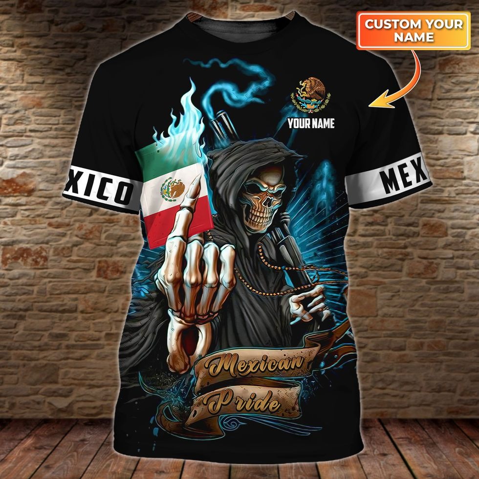 Customized 3D All Over Printed Mexican Pride T Shirt, Skull Mexican Shirt, New Mexico Shirt, Mexican Shirts