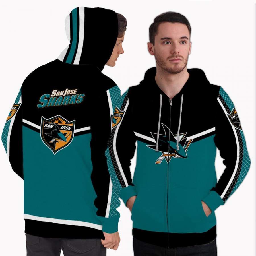 Colorful Gorgeous Fitting San Jose Sharks Zip Hoodie