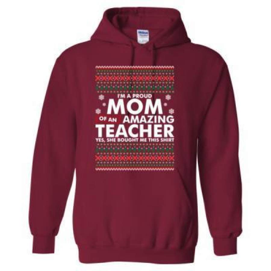 AGR Im A Proud Mom Of An Amazing Teacher – Heavy Blend™ Hooded Sweatshirt