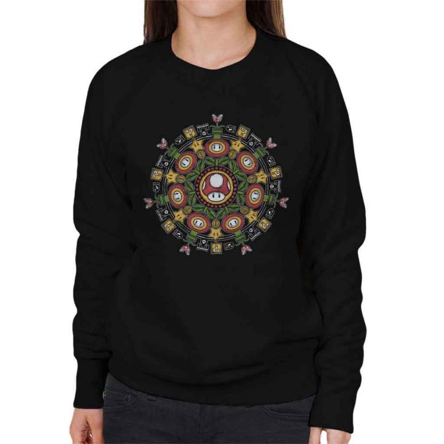 Super Mario 1UP Mandala Women’s Sweatshirt