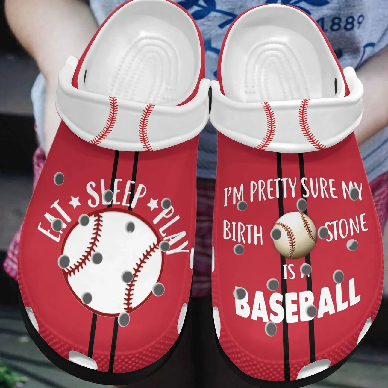 Baseball Personalized Clog Custom Crocss Comfortablefashion Style Comfortable For Women Men Kid Print 3D Eat Sleep Play Baseball 1