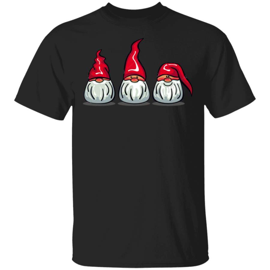 three gnomes in red costume Christmas Xmas T-Shirt