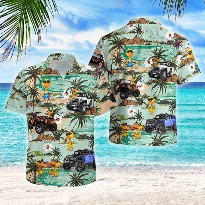 Hawaii Aloha Shirt Made In Jeep Duck Funny Tropical Ha108035