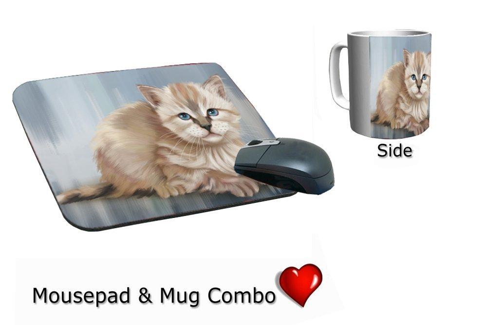 Seal Point Kitten Cat Mug & Mousepad Combo Gift Set