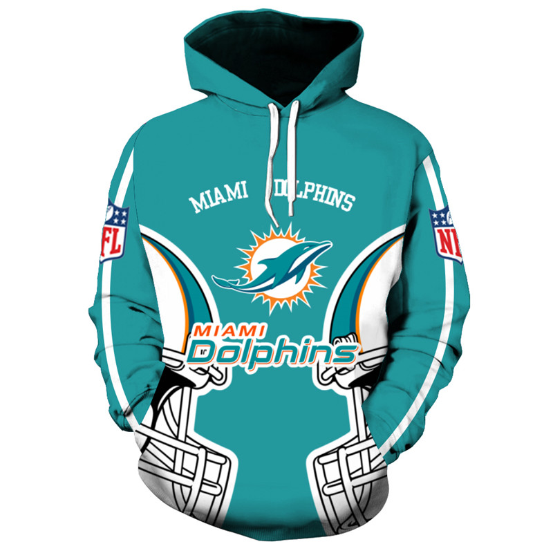 Miami Dolphins Zip Hoodie Pullover Sweatshirt For Fans