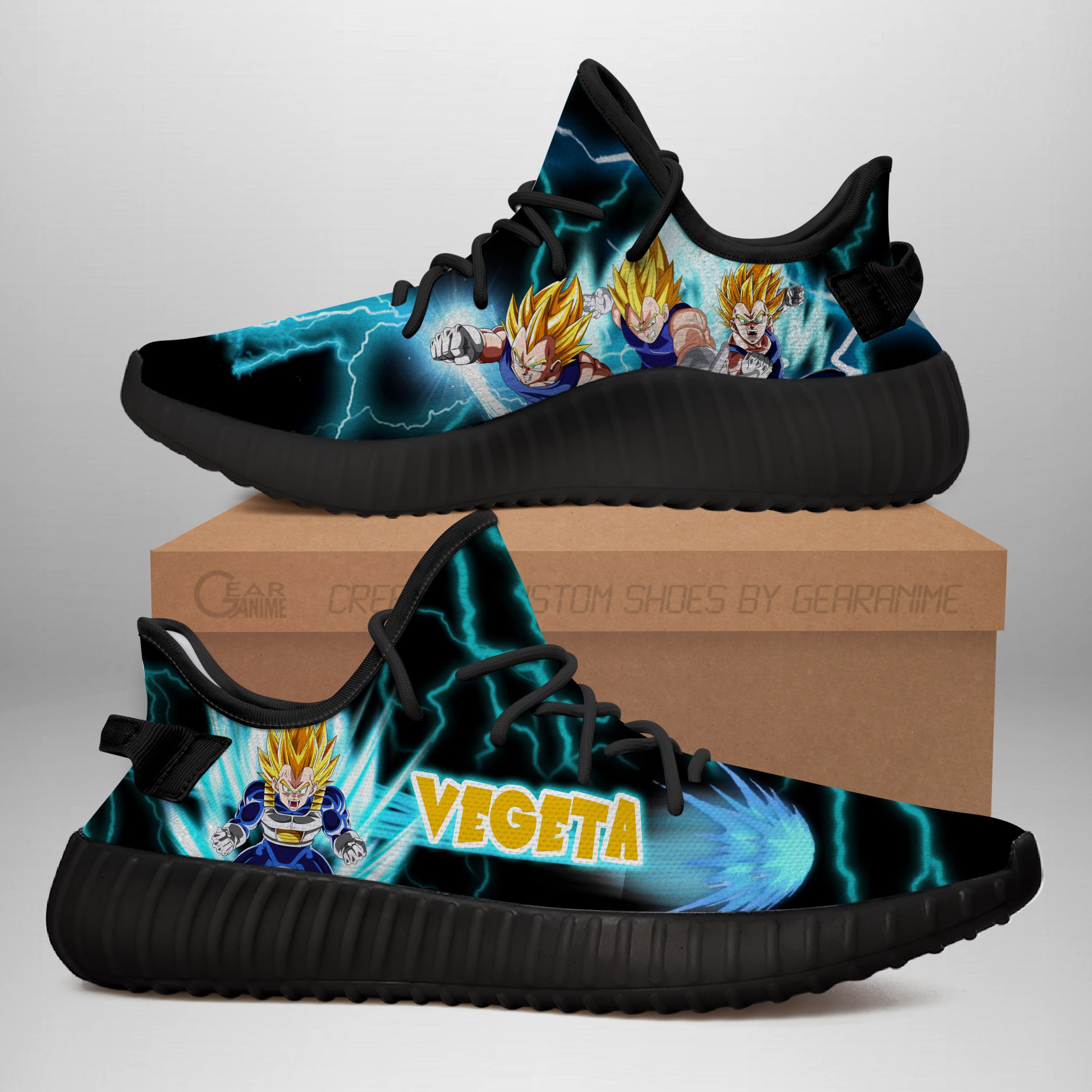 Vegeta Power Yeezy Shoes Dragon Ball Z Anime Sneakers Fan TT04