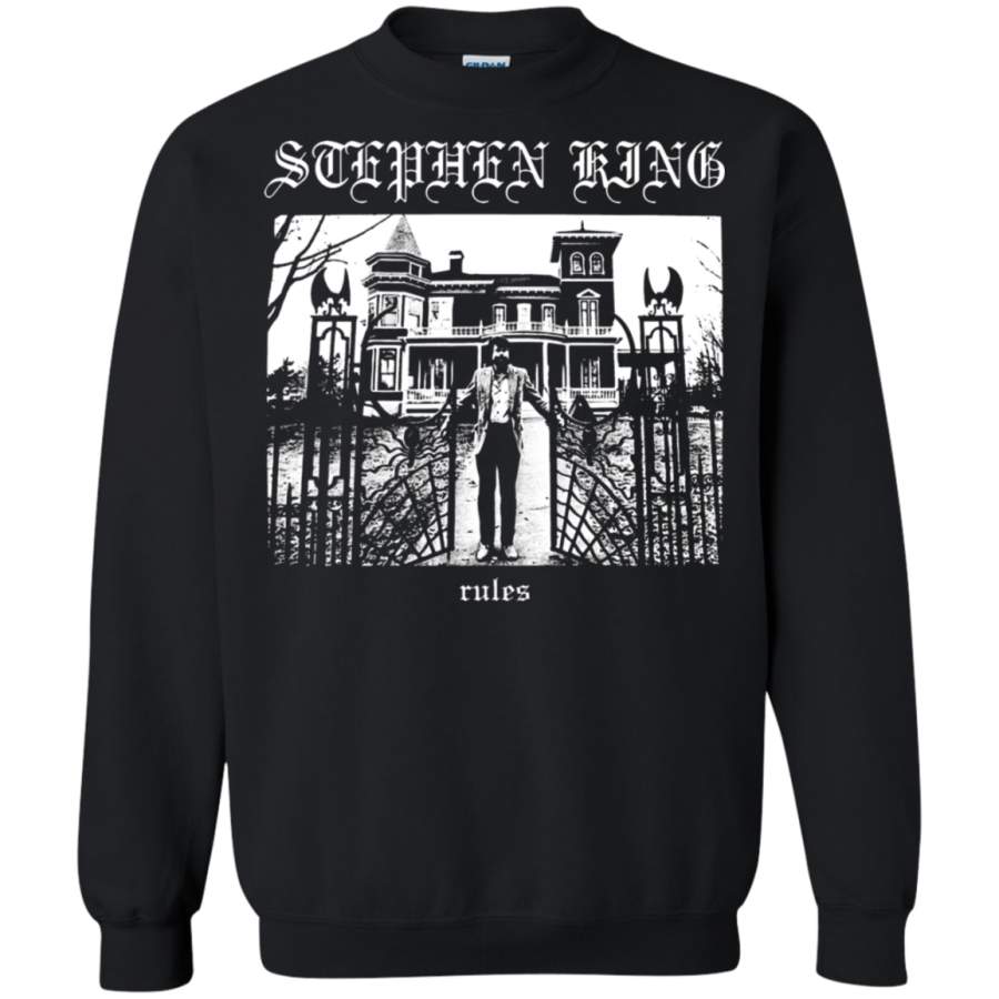 AGR Stephen King Rules Mashup Monster Squad And Black Metal Band Sweatshirt