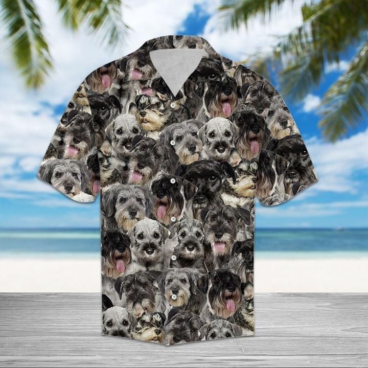 Snauzcher Dogs Hawaii Graphic Print Short Sleeve Hawaii Casual Shirt Ha8297