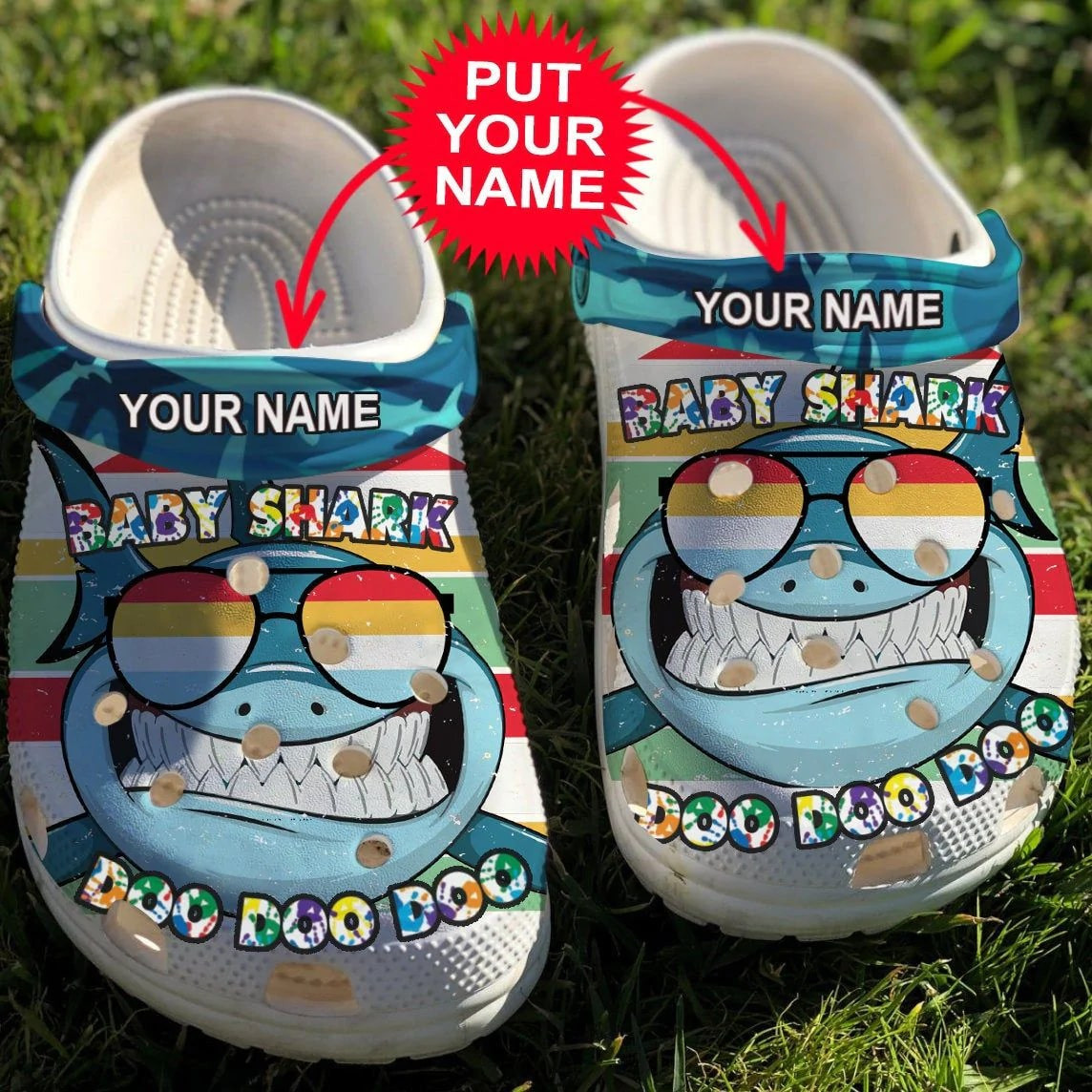 Baby Shark Doo Doo Doo Custom Name Clog Shoes