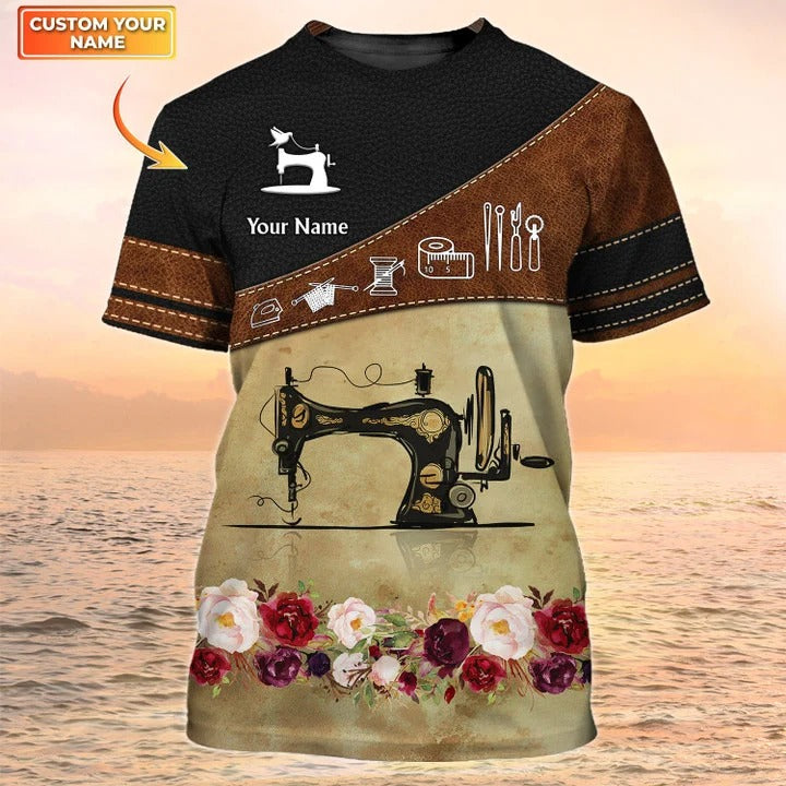 Custom 3D Printed Sewing Tshirt Men Women, Shirt With Sewing Design, Tailor Shirt, Tailors Gifts