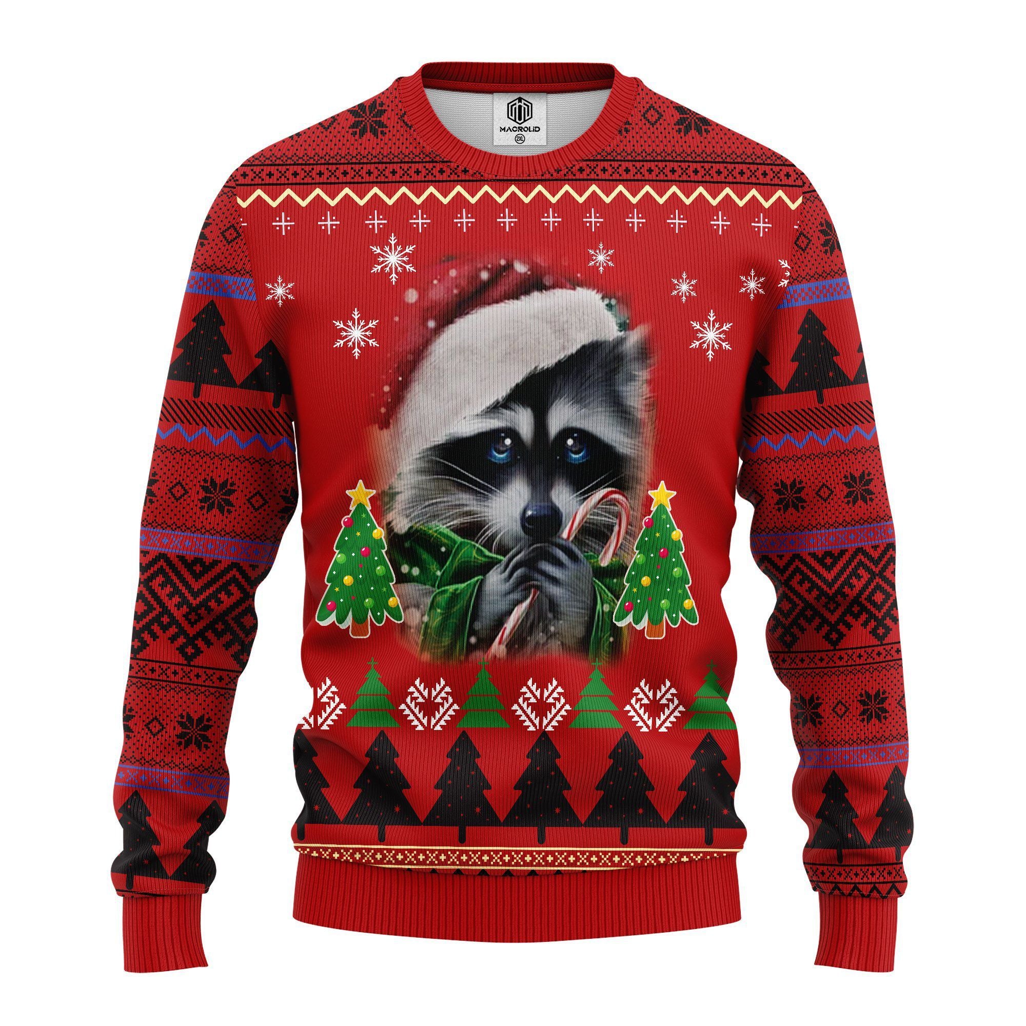 Raccoon Candy Ugly Christmas Sweater | For Men & Women | Adult | Us4157