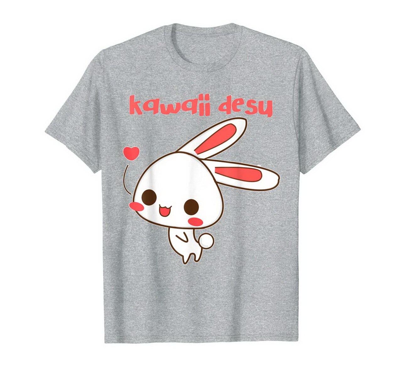 Kawaii Desu Cute Japanese Anime Rabbit Girl Face T-Shirt New