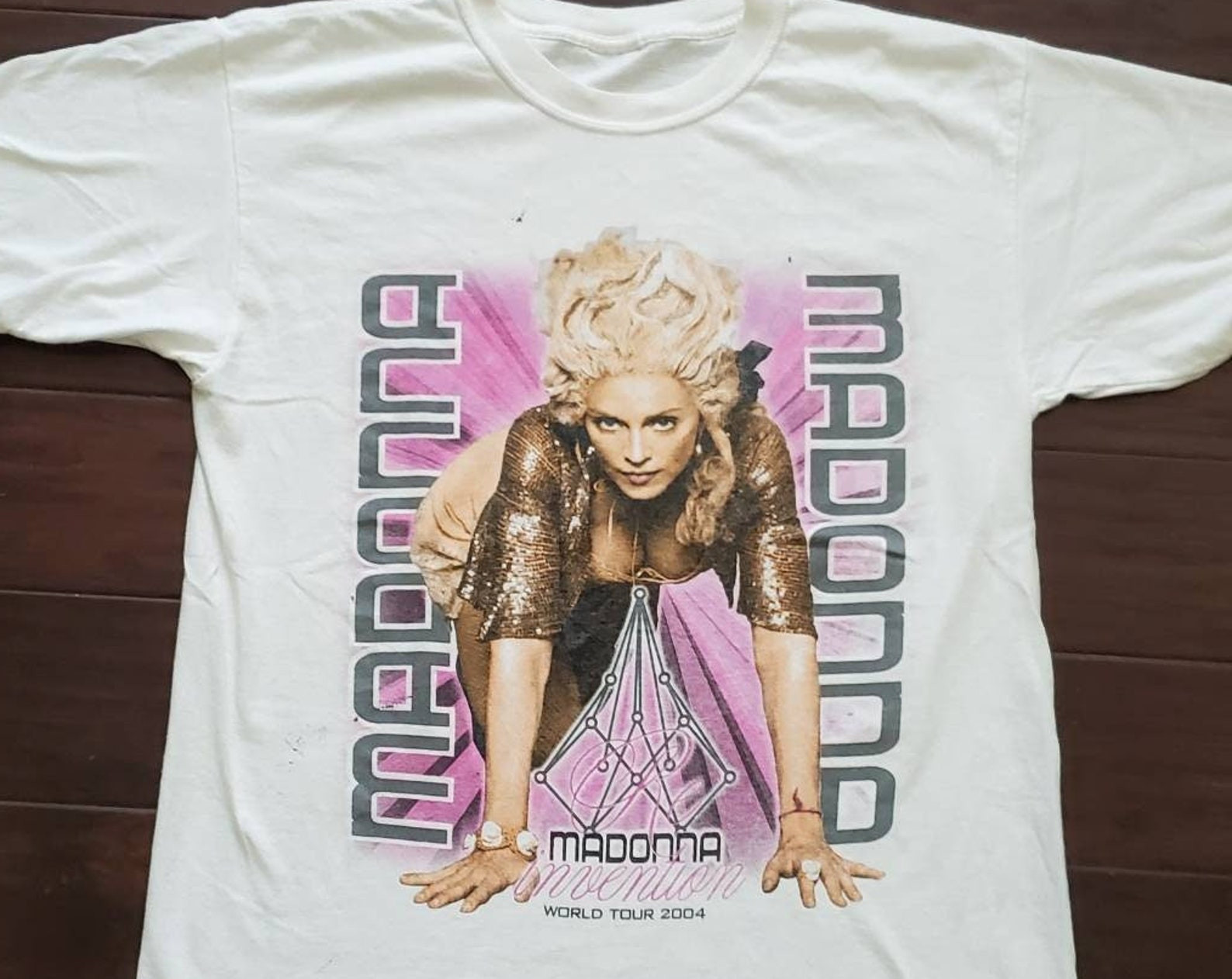 Vtg 2000 Madonna Invention Pop Music World Concert Tour Queen Of Pop Vogue  Music Band Fan Tee T Shirt