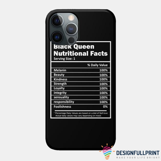 Black American Gift Black Queens Nutritional Facts Print Phone Case Ln