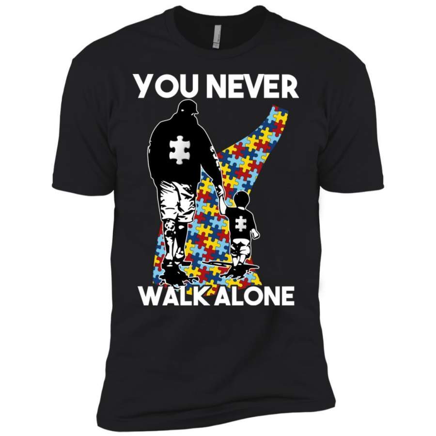 AGR Dad And Son You Never Walk Alone Autism Shirt Premium