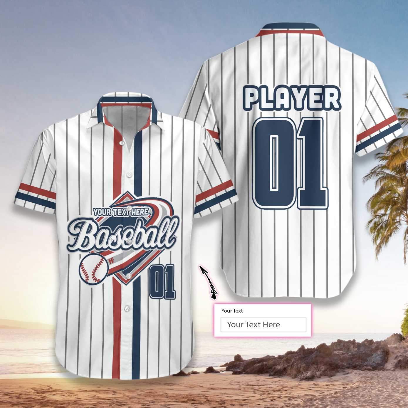 Baseball Lover Custom Name Hawaii Shirt For Men And Women Ha76780