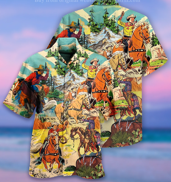 Cowboy Real Men Ride Horse Hawaii Shirt Ha92598