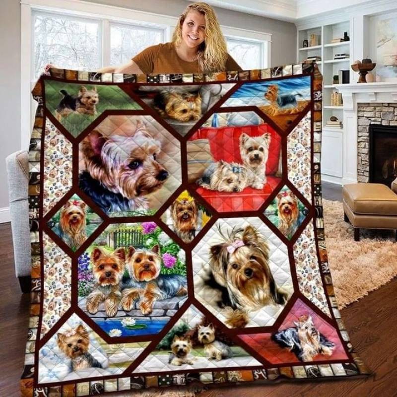 Yorkshire Terrier Is A Small Dog Breed Of Terrier Type Best Gift For Who Love Animal On Any Special Occasions Quilt Blanket