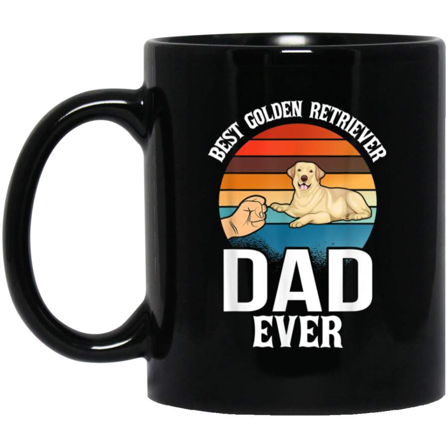 Best Dog Dad Ever Golden Retriever Retro Vintage Mug