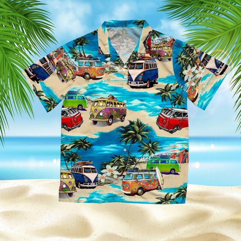 VW-Bus Hawaii Shirt, Vacation Car Hawaiian Shirt, Hawaiian Style, Gift ...