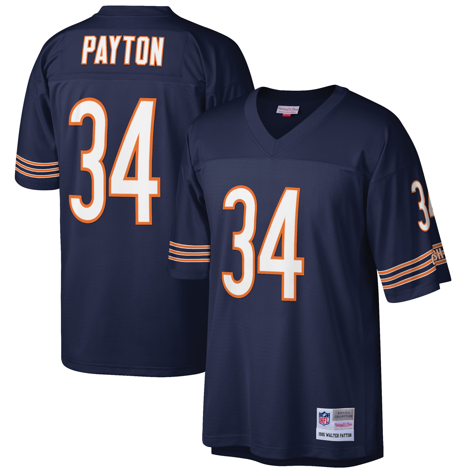 Walter Payton Chicago Bears Mitchell & Ness Big & Tall 1985 Retired Player Replica Jersey – Navy