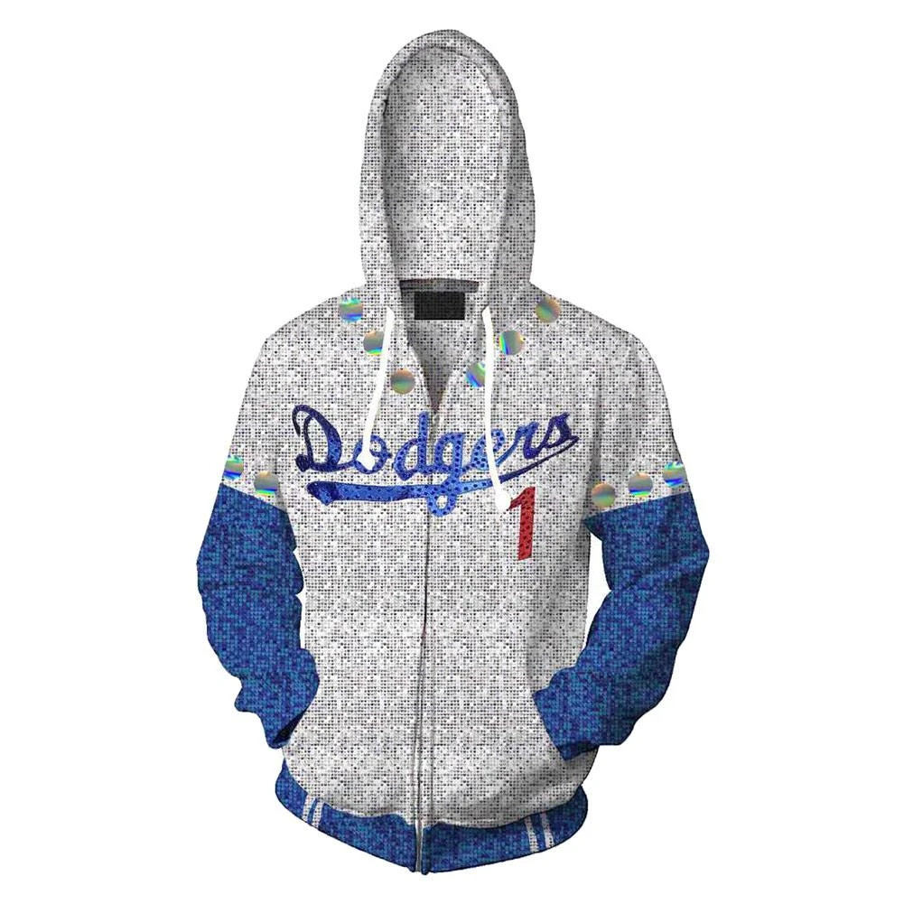 Rocketman Elton John Dodgers Zip Up Hoodie Baseball Team Uniform ...