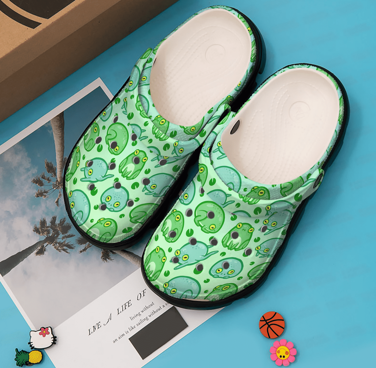 Frog Personalized Clog, Custom Name, Text, Color, Number Fashion Style For Women, Men, Kid, Print 3D Busy Frogs