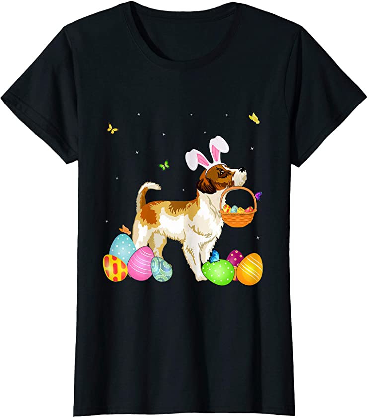 Womens Dog Mom Gift Cute Bunny Jack Russell Terrier Eggs Easter Day T-Shirt