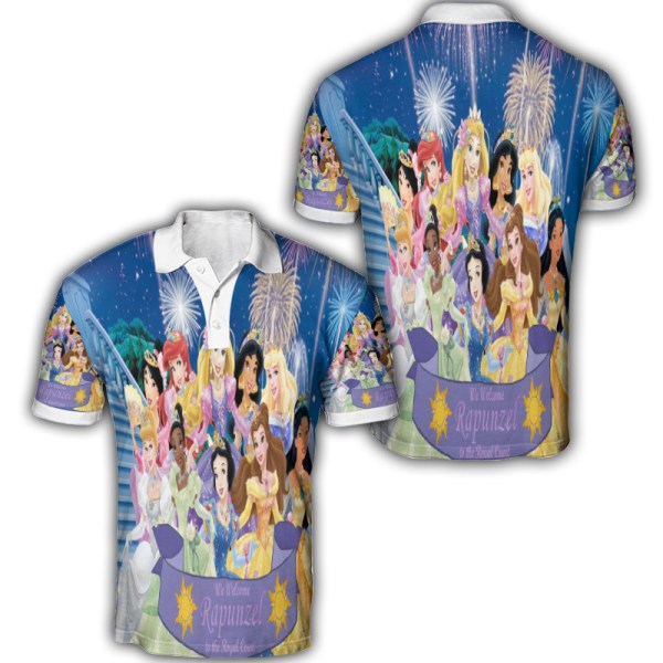 All Disneyland Beauty Princess We Welcome Rapunzel To The Royal Court 3D All Over Print Polo Shirt