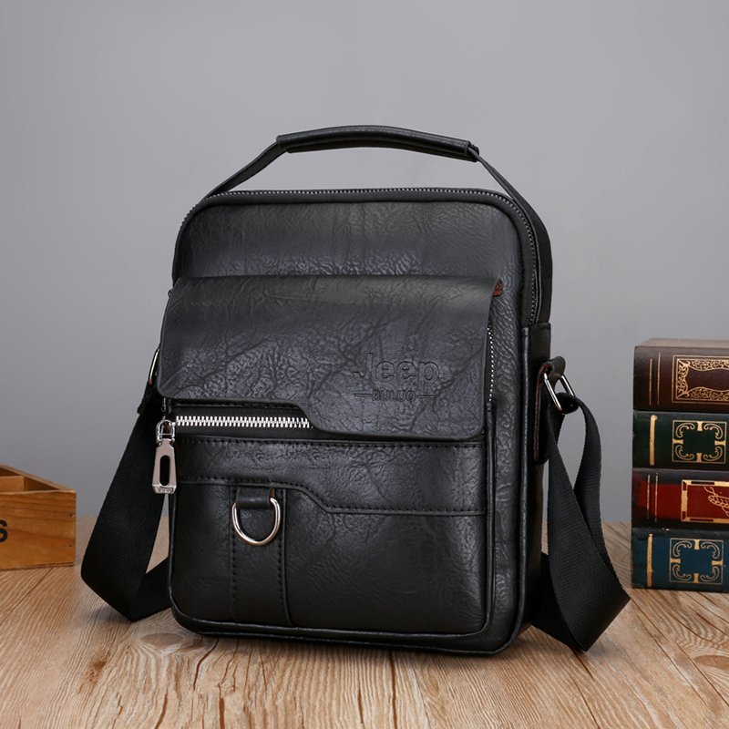 JEEP BULUO Luxury Brand Men Crossbody Messenger Bags Business Casual Handbag Male Spliter Leather Shoulder Bag Large Capacity alx