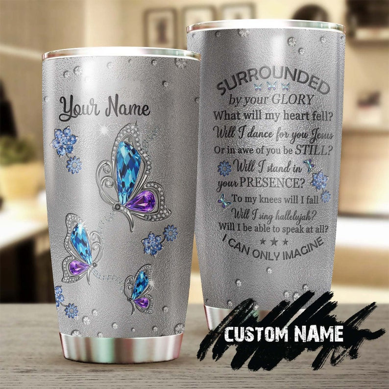 Jewelry Faith Animal I Can Only Imagine Hallelujah Personalized Tumbler-Birthday Christmas Gift For Jesus Lover Catholic Christians