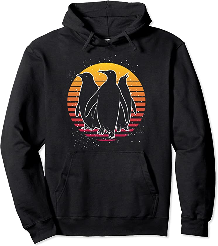 Retro Penguin Pullover Hoodie