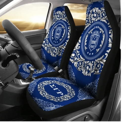 Zeta Phi Beta 1920 Emblem Flower Round Pattern Car Seat Cover