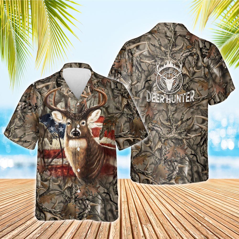 Deer Hunting American Hawaii Shirt Ha72221