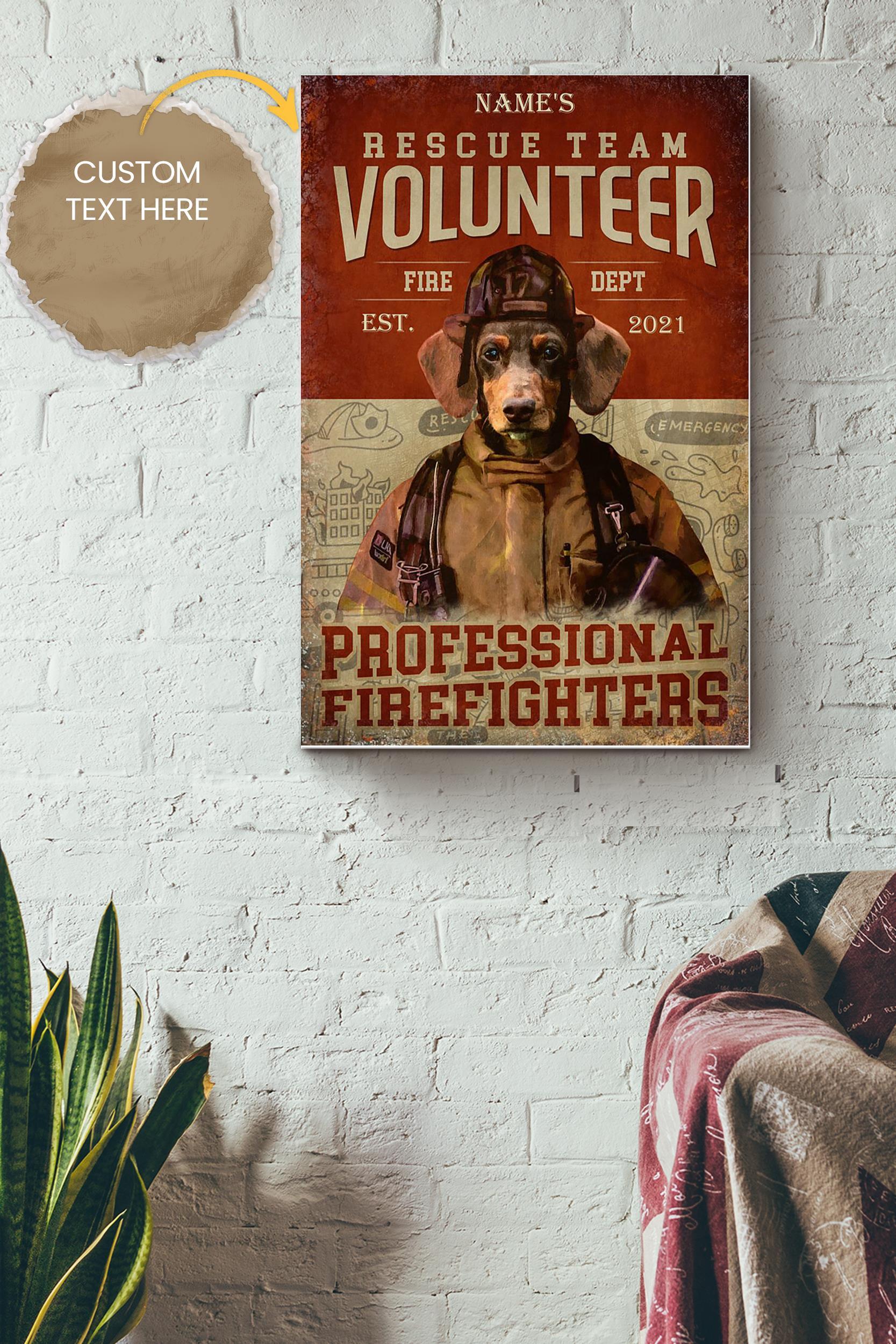 Rescue Team Volunteer Personalized Poster – Animal Wall Art – Gift For Dog Lover Dog Foster Puppy Fan Volunteer Poster