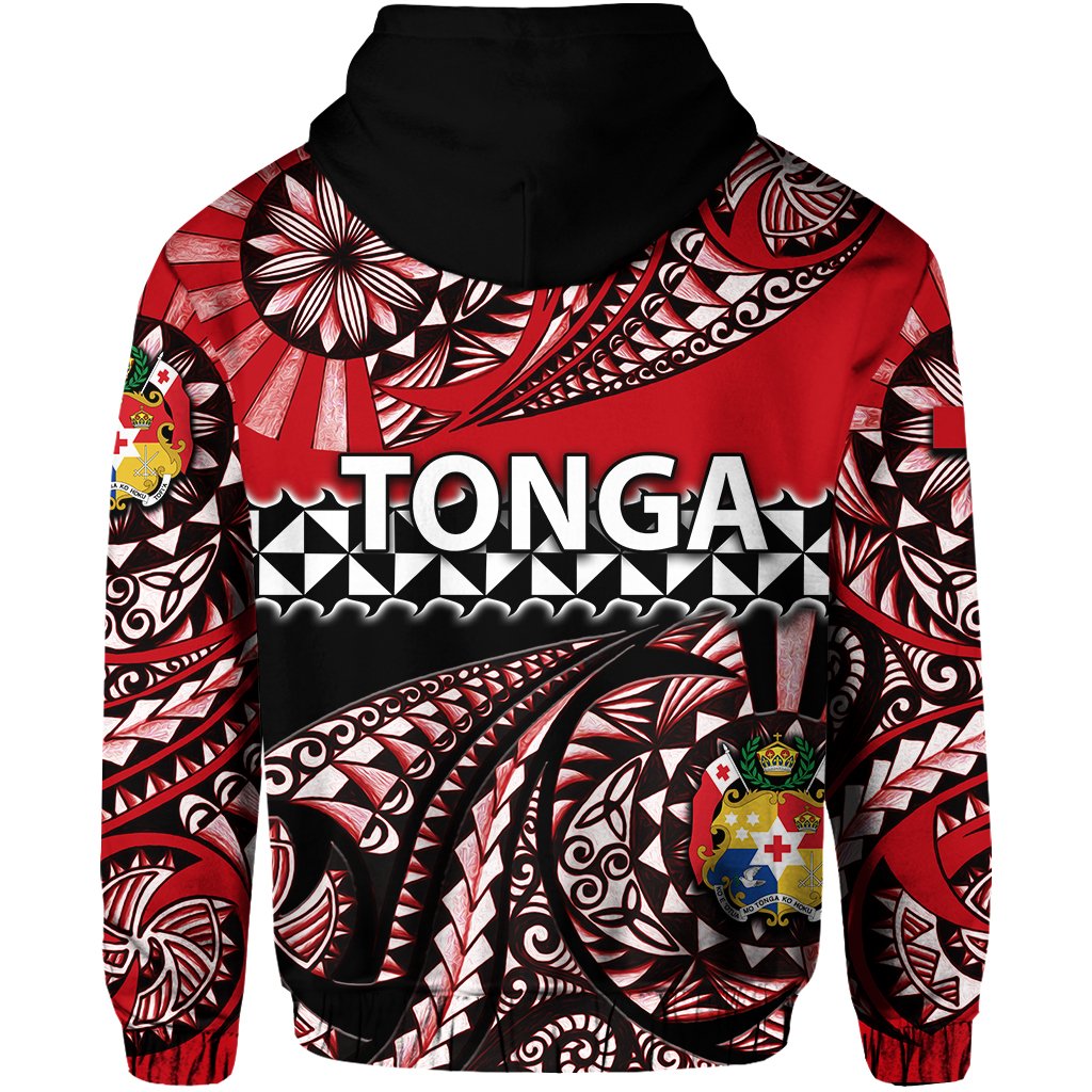 Zip Up Hoodie Tonga Polynesian Tattoo Tongan Tapa K4 TattoosCafe
