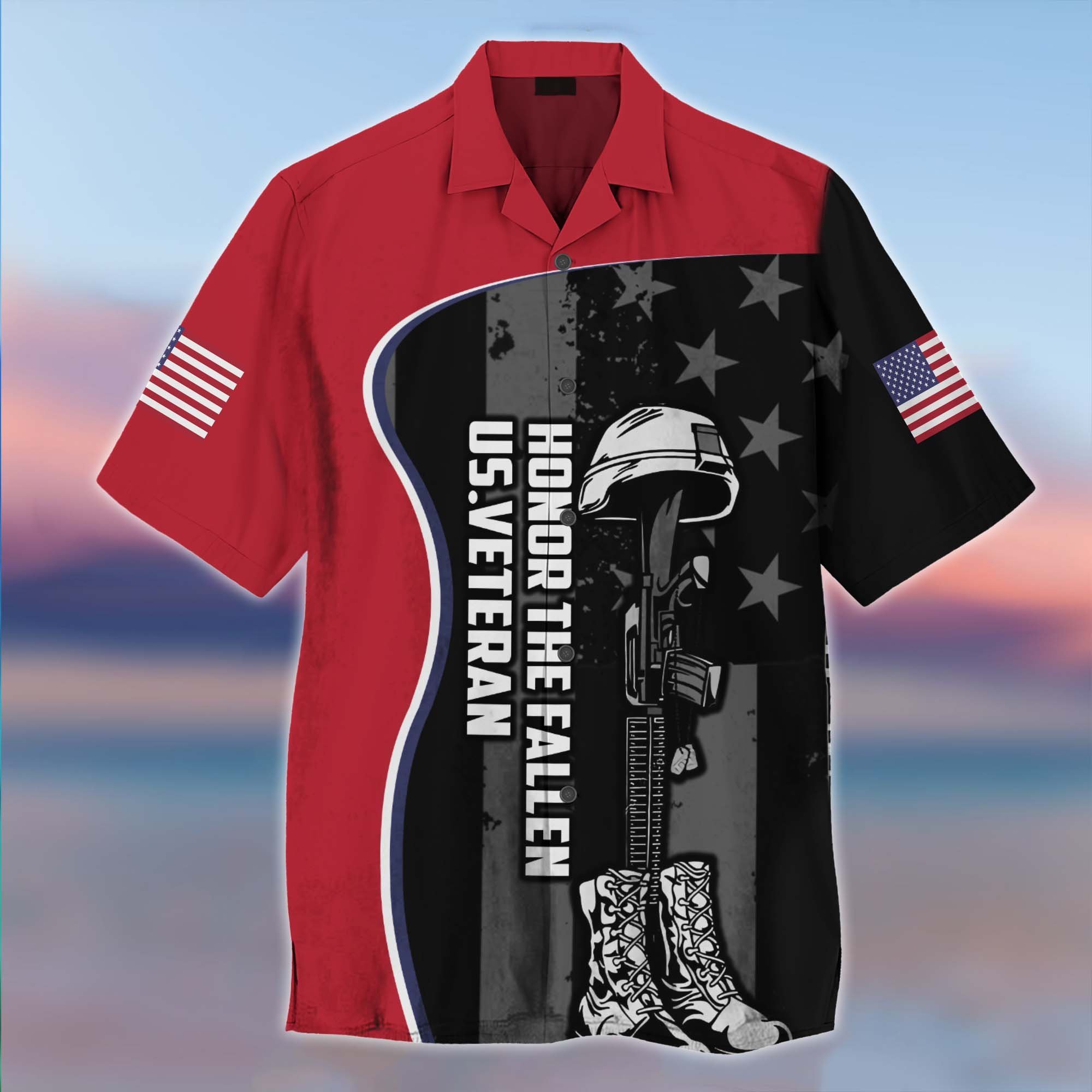 Us Veteran Honor The Fallen Hawaiian Shirt | For Men & Women | Adult | Hw8510