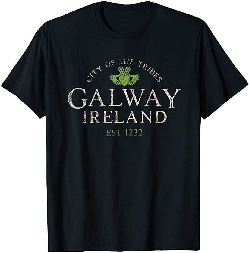 Vintage Irish Souvenir Gifts: Claddagh Galway Ireland T-Shirt