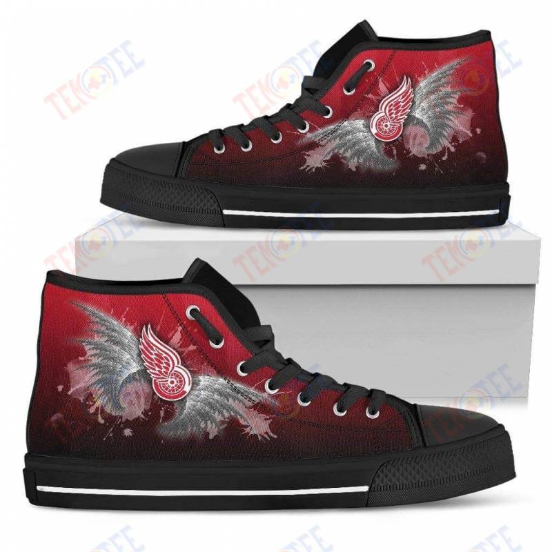 Mens Womens Detroit Red Wings High Top Shoes Angel Wings 3D Printable TMT680