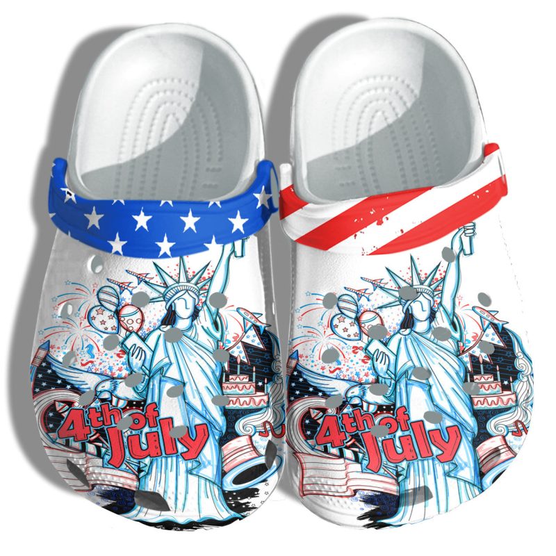 Usa Statue Of Liberty 4Th Of July Shoes Gift Women – Party Happy National Day Cake America Flag Shoes Birthday Gift