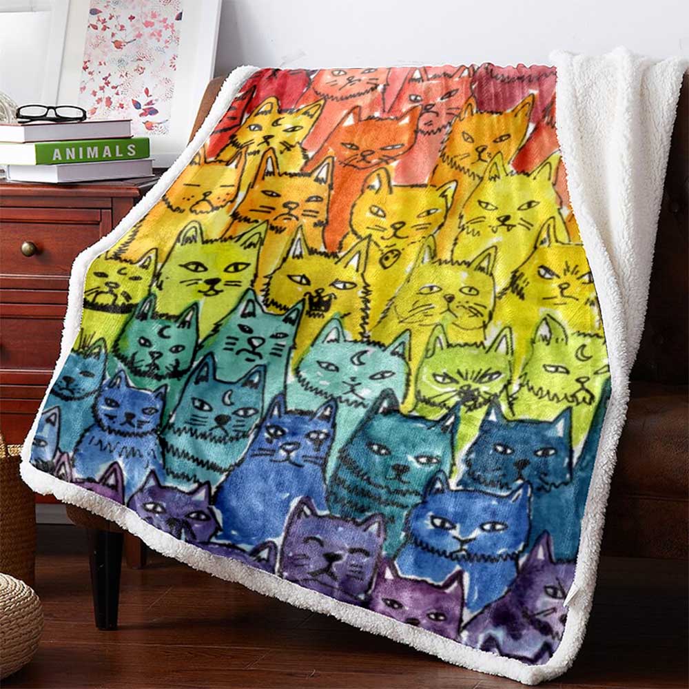 The Pride Cat Rainbow 3D Custom Personalized Premium Fleece Blanket