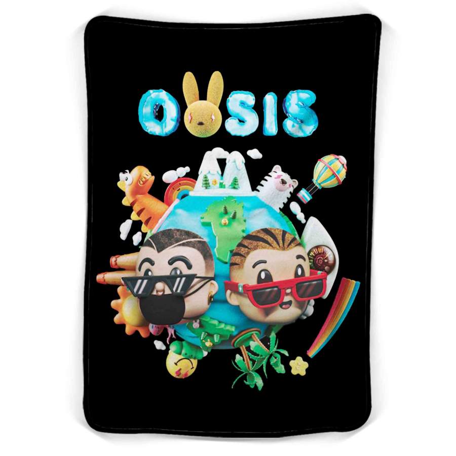 J Balvin Bad Bunny Oasis Spanish Fleece Blanket