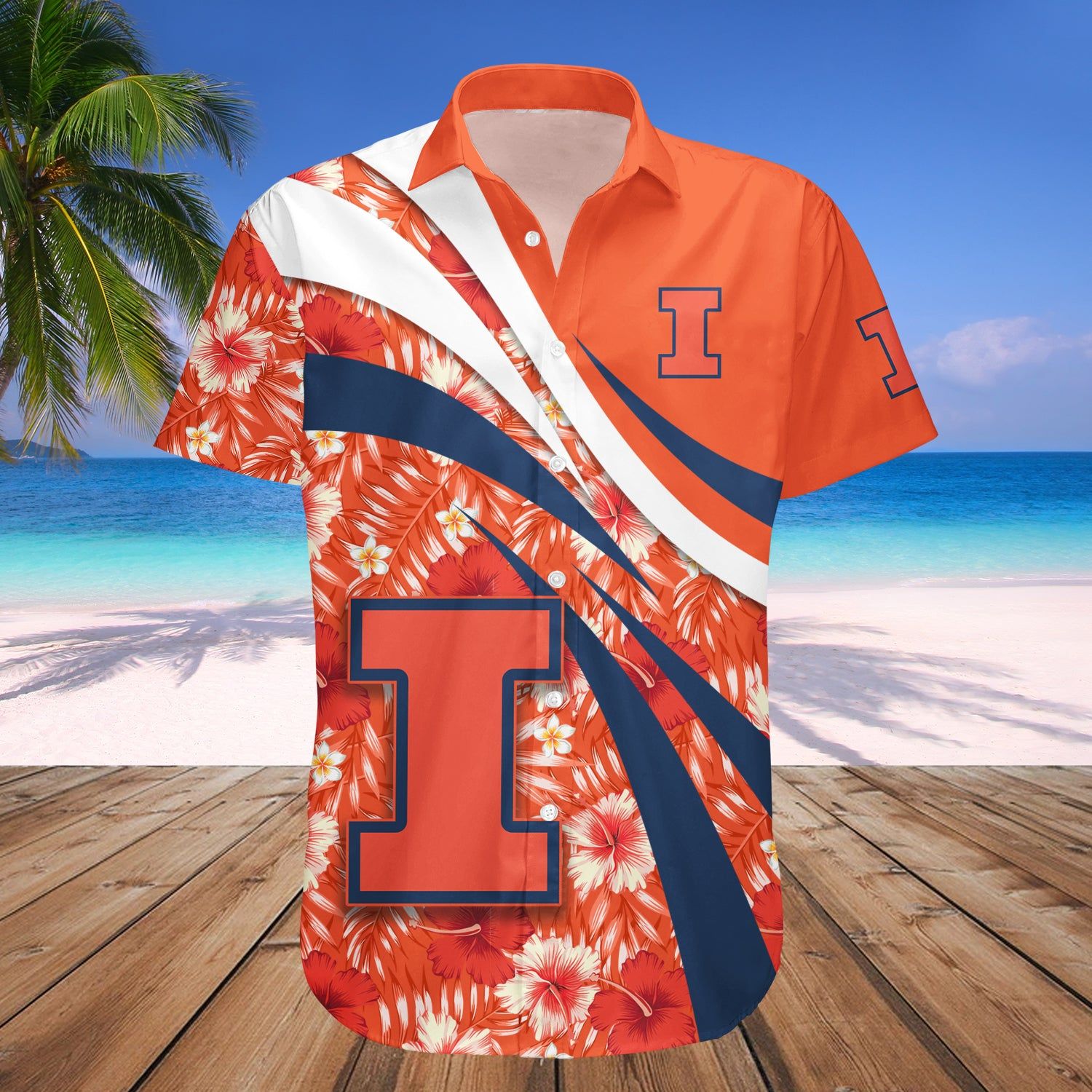 Illinois Fighting Illini Hawaii Shirt Hibiscus Sport Style – NCAA