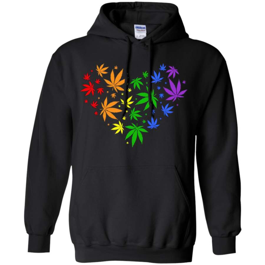 AGR Rainbow Love Marijuana heart Hoodie