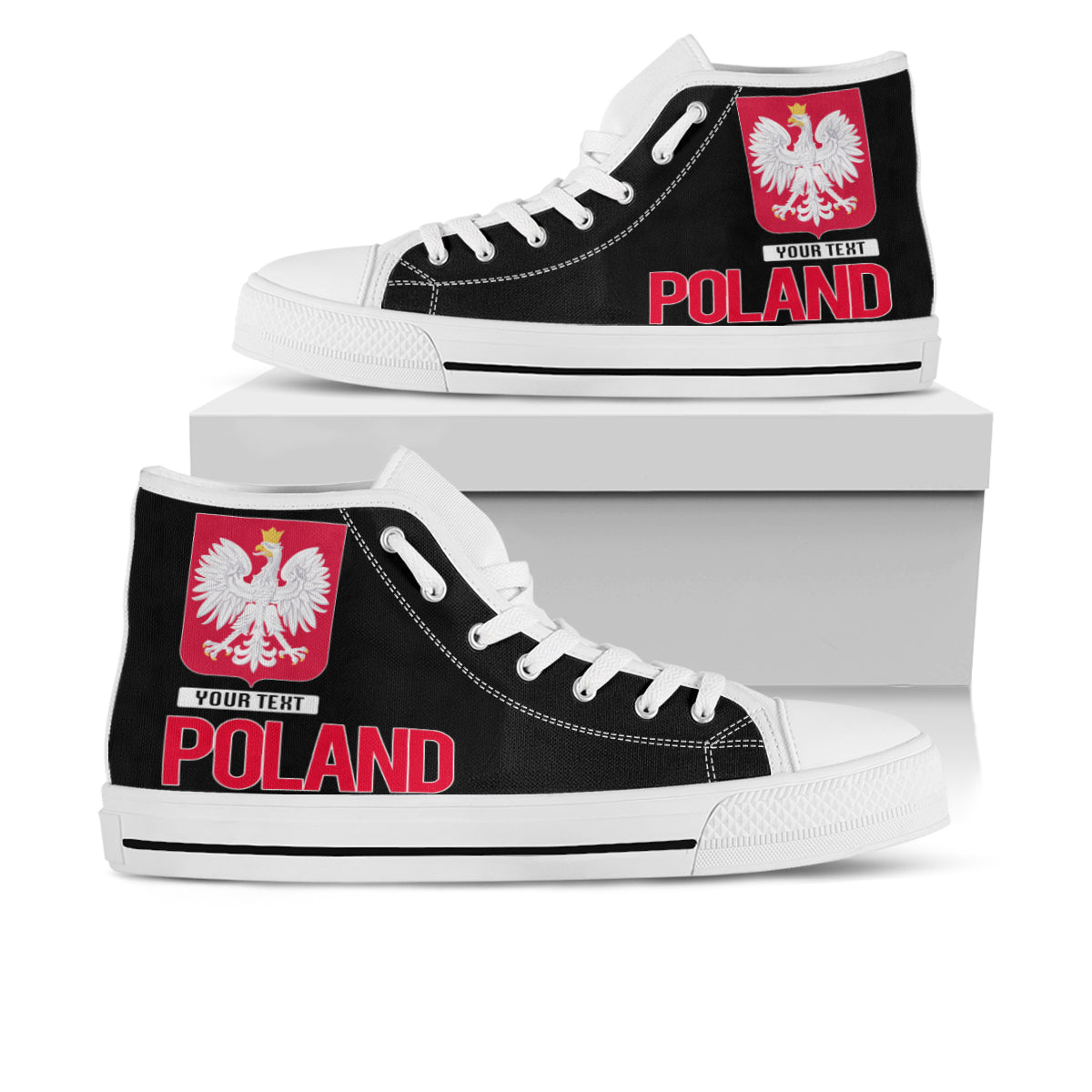 (Custom Text) 1sttheworld Poland High Top- (Polska) Proud to be Polish – BN21