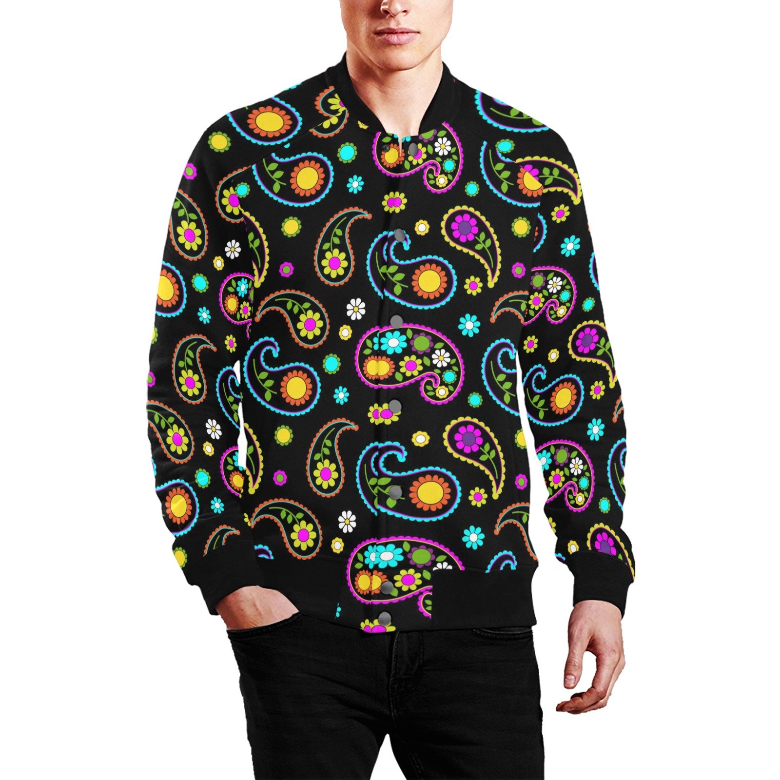 Paisley Men’S All Over Print Baseball Jacket